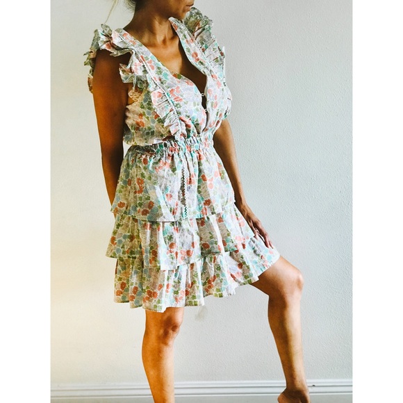 NWT Anthropologie Ines floral ruffle dress - Picture 3 of 6
